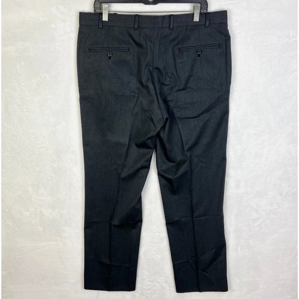 Brooks Brothers Madison Dress Pants Mens 38x30‎ (36x30) Gray Wool Flat Front